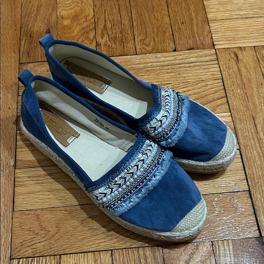 Blue Espadrille Flats Bought in Spain